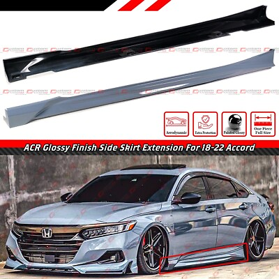 #ad For 18 22 Honda Accord ACR Sonic Gray Pearl Direct Add On Side Skirt Extensions