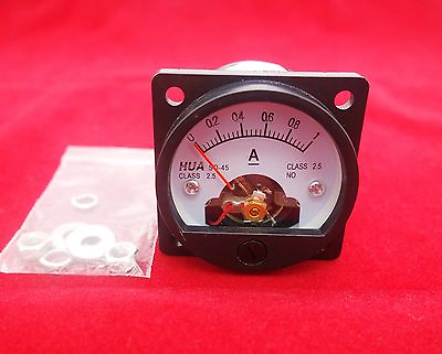 #ad 1PC DC 0 1A Analog Ammeter Panel AMP Current Meter SO45 Cutout 45mm