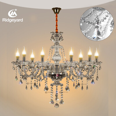 #ad #ad Ridgeyard 10 Lights Crystal Chandelier Luxurious K9 Ceiling Candle Pendant Lamp