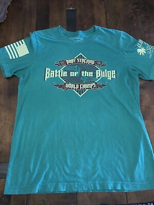 #ad Grunt Style Shirt Mens Large Green Cotton Battle Bulge War Champs Freedom Adult