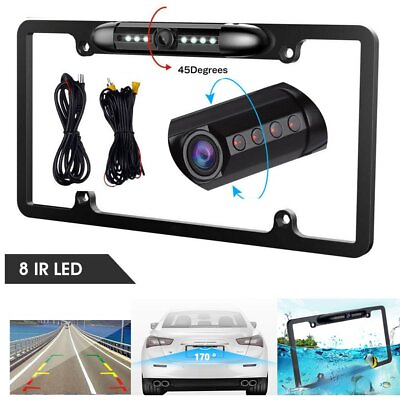 #ad Car Rear View Backup Camera Parking IR LED Night Vision License Plate Frame CMOS
