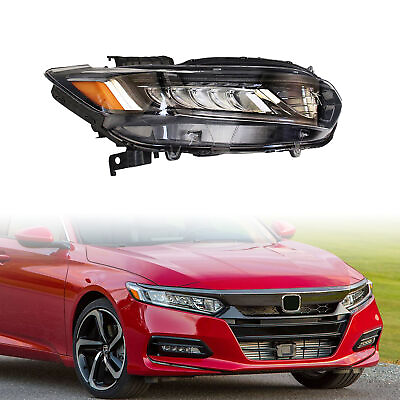 #ad For 18 20 Honda Accord Halogen High Beam LED DRL Signal Headlight Passenger