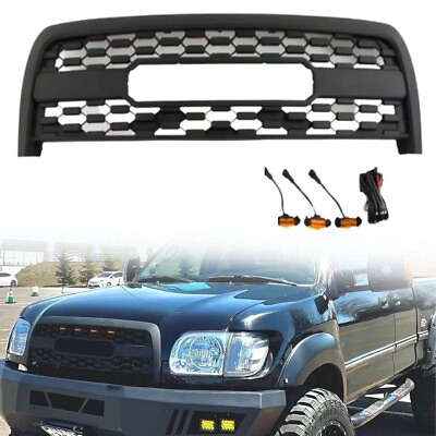 #ad Black Front Bumper Grille Fit For TOYOTA Tundra Grill 03 06 W LED Lights
