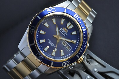 #ad Nos Orient Mako Gold XL 200m Diver Sport Men#x27;s Wrist Watch DAY DATE Limited R