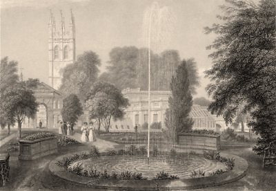 #ad The Botanic Garden Oxford by John Le Keux 1837 old antique print picture