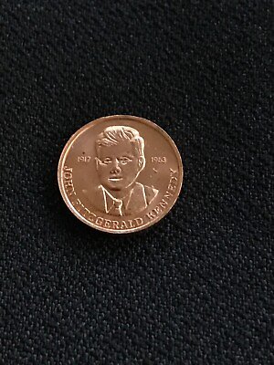 #ad JOHN FITZGERALD KENNEDY TOKEN COPPER ORIGINAL RARE 1917 1963 COMMEMORATIVE COIN
