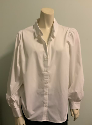 #ad Express Button Up Long Sleeve Shirt White New With Tags