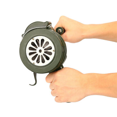 #ad 115dB Hand Air Raid Siren Loud Crank Manual Operated Portable Metal Alarm Safe