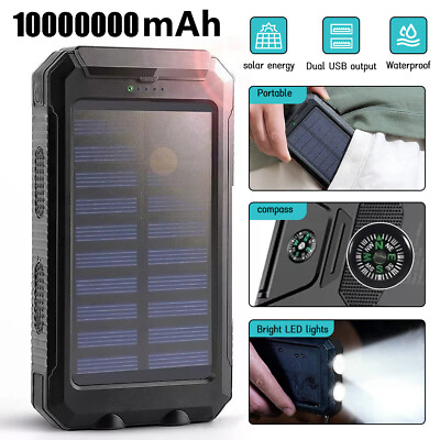 #ad 2024 Super 10000000mAh USB Portable Charger Solar Power Bank for Cell Phone