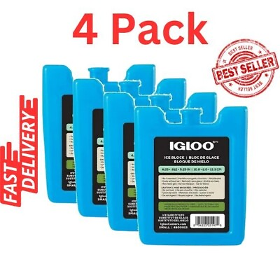 #ad NEW 4 Pack Igloo MAXCOLD Small Ice Freeze Block Blue