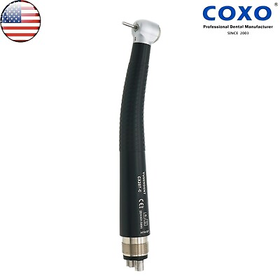 #ad US COXO YUSENDENT Dental Push Button High Speed Handpiece M4 4 Holes Black