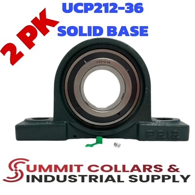 #ad 2 PIECES 2 1 4quot; Pillow Block Bearing UCP212 36 Solid Base P212