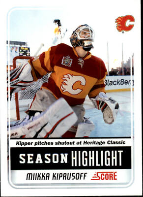 #ad 2011 12 Score Calgary Flames Hockey Card #23 Miikka Kiprusoff SH