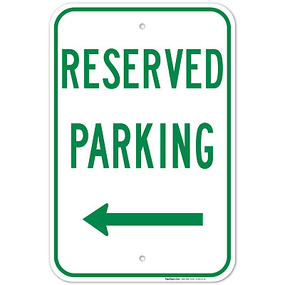 #ad Reserved Parking Left Side In Green Sign Board