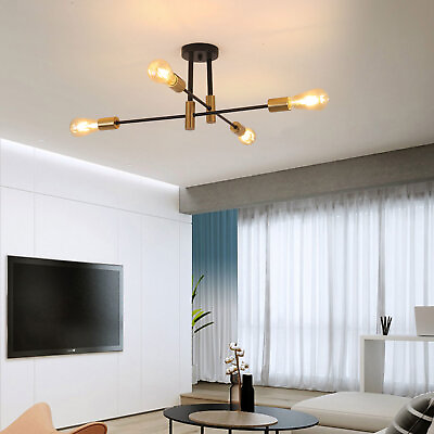 #ad Modern Sputnik Ceiling Light Pendant Light 4 Head Hanging Lamp Living Room E26