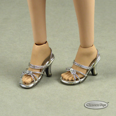 #ad 1 6 Phicen TB League Nouveau Toys Sexy Female Silver Strap Heels Shoes
