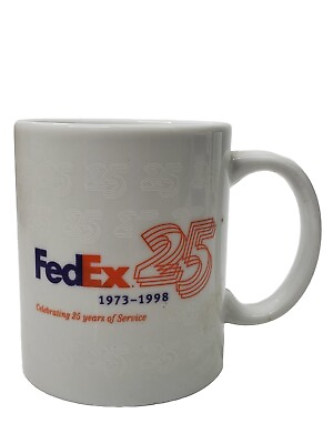 #ad FEDEX COFFEE MUG CUP TEA FEDERAL EXPRESS CELEBRATING 25 YEARS MUG CUP TEA