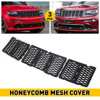 #ad 3X Front Honeycomb Mesh Insert Grill Black For 2014 2016 Grand Jeep Cherokee