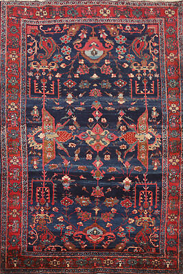 #ad Vintage Navy Blue Hand knotted Wool Bidjar Area Rug 4x7 Traditional Carpet