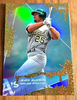 #ad 1 OF 1 Topps x Steve Aoki 2020 MARK McGWIRE Card GOLD FUNFETTI Refractor ONLY 1