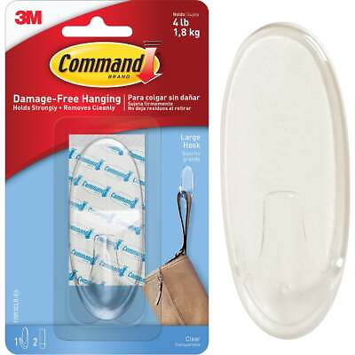 #ad Command Large Clear Hook with Clear Strips 1 Hook 2 Strips 17093CLR ES Command