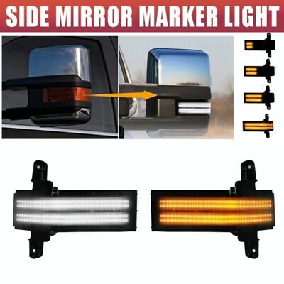 #ad #ad 2pcs LED Switchback Tow Mirror Signal Light For 14 18 Chevy Silverado GMC Sierra