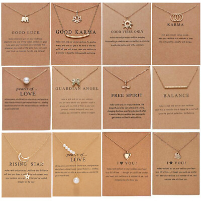 #ad Fashion Women Animal Heart Necklace Charm Pendant Clavicle Chain Jewelry Card