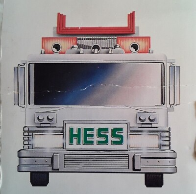 #ad 1989 Hess Toy Fire Truck Bank with Lights Emergency Flashers Dual Sound Siren