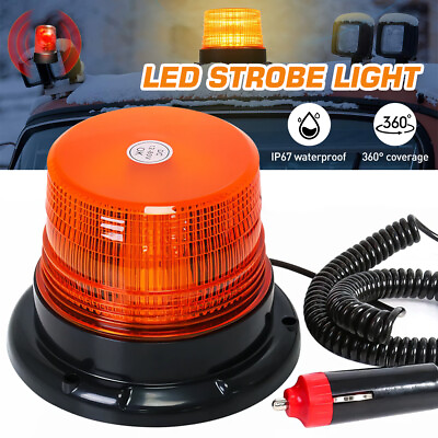 #ad Amber 30LED Rotating Strobe Light 12V 24V Rooftop Flash Beacon Emergency Warning