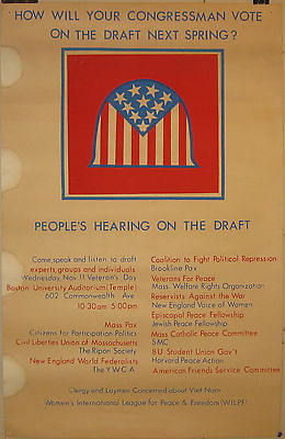 #ad Rare 1970 ANTI Vietnam War Draft WOMEN#x27;S INTL LEAGUE FOR PEACE amp; FREEDOM Poster