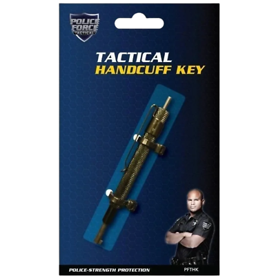#ad Police Force Tactical Pen Style Handcuff Key with Clip Black