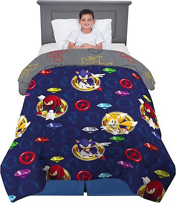 #ad Franco Kids Bedding Soft Microfiber Comforter Twin Sonic The Hedgehog