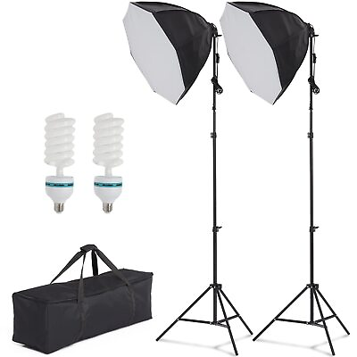 #ad 2PC Softbox Light Kit Photo Studio Photography Continuous Lighting Stand Set