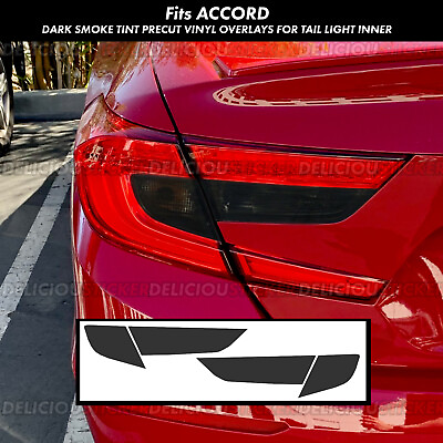 #ad For 18 22 Accord SMOKE Rear Tail Light Signal Reverse Overlays PreCut Vinyl Tint