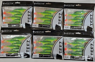 #ad #ad 6 6 Packs Westin Hypoteez Paddle Tail Swimbait 3 1 2quot; Fireflake NEW