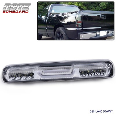 #ad Third 3rd Brake Cargo Light Fit For 99 07 Silverado Sierra Chrome Clear LED BAR