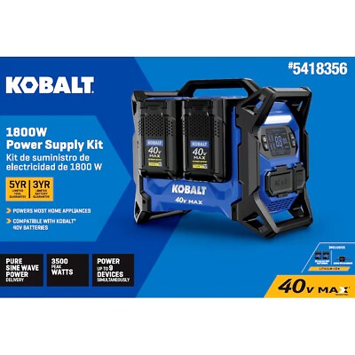 #ad Kobalt 40 V MAX generator 1800 W Power Supply Kit