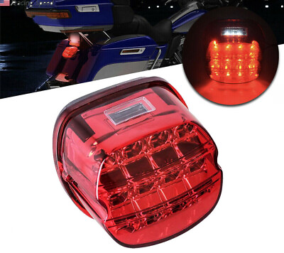 #ad Motorcycle Red Lens LED Brake Tail Light For Harley Road King Electra Glide Dyna