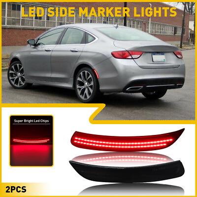 #ad For 2015 2017 Chrysler 200 Smoked Lens OPTIC STYLE REAR LED SIDE MARKER LIGHTS