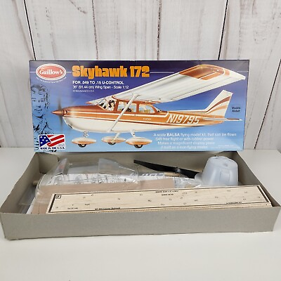 #ad Guillow#x27;s Balsa Wood Const Cessna 172 Skyhawk 36quot; Wing Span Kit New Open Box