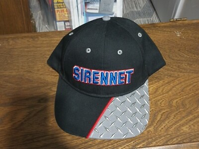 #ad SIRENNET BLACK WITH FAUX METAL ONE SIZE ADJUSTABLE BALL CAP HAT
