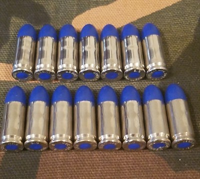 #ad #ad 9MM LUGER SNAP CAPS SET OF 15 BLUENICKEL