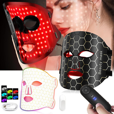 #ad 7 Color LED Face Mask Light Therapy Mask Silicone for Facial Wrinkles Skin Care
