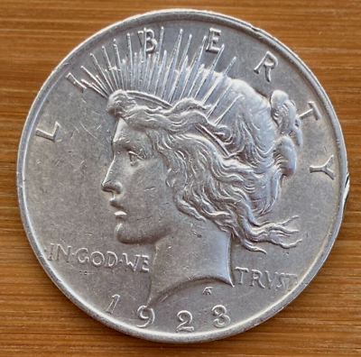 #ad 1923 P Peace Silver Dollar $1 90% Silver Bullion Philadelphia Beautiful Coin