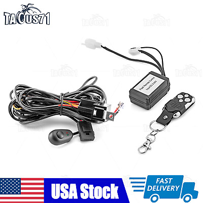 #ad Remote Control amp; Wiring Harness Kit Strobe Switch Relay for LED Light Bar 160W