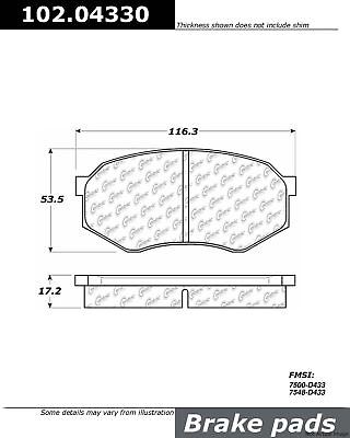 #ad Centric Front Disc Brake Pad for 1995 2004 Tacoma 102.04330