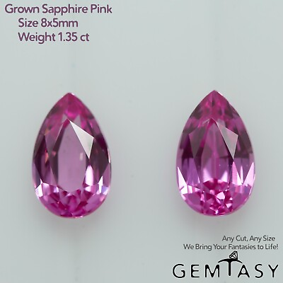 #ad Cut stone Sapphire light Pink Czochralski Pulled lab grown 8x5mm 1.45ct