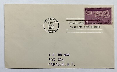 #ad #ad 1939 OLYMPIA COVER WASHINGTON ADMITTED TO UNION NOVEMBER 1889 50TH ANNIVERSARY