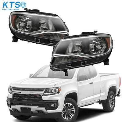 #ad RightLeft Headlight For 2015 2022 Chevy Colorado Projector Halogen Clear Lens