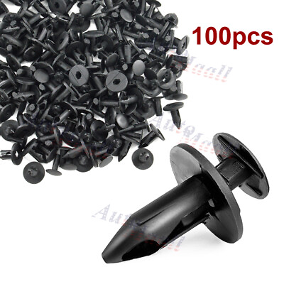 #ad 100pcs Nylon Push Type Retainer Clips for 8mm Hole GM 21030249 Chrysler 6503598